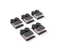 5PCS 2 In1 1-8S Lipo Battery Voltage Tester, RC Low Voltage Buzzer Alarm, Battery Monitor Checker Tester for Lipo/Li-Ion