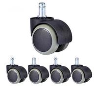 5Pcs 2-Inch Office Chair Wheels - 360° Silent Swivel Casters Heavy-Duty 50KG Capacity Replacement Furniture Feet Universal Fit for Easy Rolling Screw Thread Design