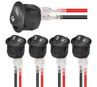 5pcs 2 Poles Round Rockers Switches With 15CM Cable Electrical Hobbyist Switches Metal For Various Gadgets Industrial Control Panel