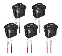 5pcs 2 Poles Round Rockers Switches With 15CM Cable Electrical Hobbyist Switches Metal For Various Gadgets Round Toggle