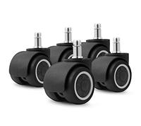 5PCS 2" Soft TPR Rubber Office Chair Caster Wheels Silent Replacement Hardware for Safe Rolling Furniture Durable and Smooth Mobility (Black)