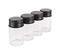 5pcs 20ml 30 * 50mm Glass Jars with Black Aluminum Caps Potion Bottles Glass Bottle Glass Vessels for Art Craft