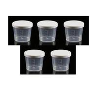5pcs 20ml Clear Plastic Graduated Measuring Cup with White Lid for Cooking & Baking, Multipurpose Dispensing Measure Beaker Measuring Cup Container