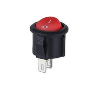 5PCS 20mm Diameter Black 2 Pin ON/OFF Round Rocker Switches 6A/250VAC 10A125VAC Push Power Button Switch Toggle Switch IDGTTLDF(KCD1 Round Red,100PCS)