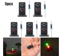 5pcs 20mm Model Traffic Lights LED Green/Red Dwarf Signals 2 Aspects Train Model Signal Light Railway Train Garden Scenery New