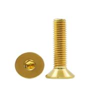 5pcs-20pcs DIN7991 M2 M2.5 M3 M4 M5 M6 Stainless steel with Gloden colour Titanium Gold Plated Flat Hex Countersunk head screw(M6x40 5pcs)