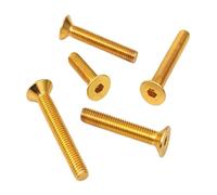 5pcs-20pcs DIN7991 M2 M2.5 M3 M4 M5 M6 Stainless steel with Gloden colour Titanium Gold Plated Flat Hex Countersunk head screw(M4x6 10pcs)
