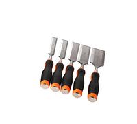 5pcs 22-51mm Woodwork Chisel Set Carving Wood Tools Chisel Carpenter Tool TPR Handle Professional Carving Knifes Wood Graver (Blade Type : Flat Chisel) (Flat Chisel) (Flat Chisel)
