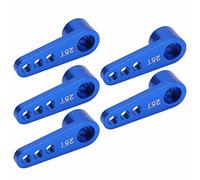 5Pcs 25T Servo Horns Aluminium Alloy Steering Servo Arms Blue High Performance Durable Lightweight Upgrade Parts for RC Cars Model Vehicles