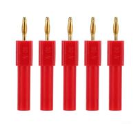 5pcs 2mm Male To 4mm Female Banana Adapter Brass Connectors For Test Leads Red Black Yellow Green Blue(Red)