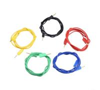 5Pcs 2Mm Stackable Gold Plated Banana Test Leads For Jumper Wire, 10A 30V-60V Copper Cable With for petal Head For Multimeter Audio Lab