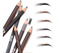 5pcs 2mm Ultra-Fine Small Tip Hair Stroke Microblading PMU Eyebrow Pencil Peel-Off Brow Pencils with Brush for Eyebrow Permanent Makeup (Gray)