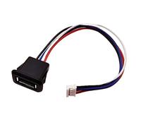 5PCS 2PIN 4PIN USB2.0 Female Power Jack 2P4P Charging Port Connector Cable Socket with Straight Header Connector Data Interface
