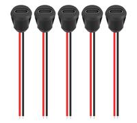 5PCS 2Pin USB Connector Type-C Waterproof with Female Socket Fast Charging Jack Charging Port USB-C Charger Plug Socket