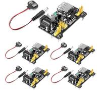 5pcs 3.3V 5V 700mA MB102 Breadboard Power Supply Module, RUNCCI-YUN for Solderless Breadboard with 9V Battery Clip Power Cable 2.1x 5.5mm Male DC Jack Plug for Arduino