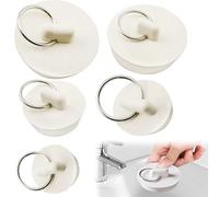 5pcs 3.5cm to 6.5cm diameter Rubber Bath Plug, Universal Drain Plug for Tubs, Sinks and Kitchens, Sealing Flexible Rubber Bathtub Plugs,White Water Saving Drain Cover