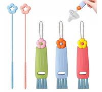 5Pcs 3 in 1 Cup Lid Cleaning Brush With Flower Crevice Cleaning Brush Portable Multifunctional Kitchen Cleaning Tools For Deep Clean Cups Lids Bottle Gap Tight Spaces