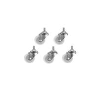 5PCS 3 Inch Lightweight Screw Caster 10 * 25mm White Pp Threaded Swivel Wheel Hardware Tools