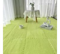 5pcs 30/60cm Interlocking Foam Puzzle Mats - EVA Soft Floor Tiles for Kids Playroom, DIY Easy Installation, Plush Square Rugs, Home Decor (60x60x1cm, Green)