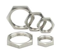 5pcs 304 Stainless Steel Hex Lock Nut M8 M10 M12 M14 M16 M18 M20 M22 M24 M25 -M40 Pipe Fitting Pitch 1mm 1.5mm Metric Female(M10x1x14x4 (5pcs))