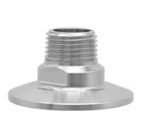5PCS 304 Stainless Steel Tri Clamp to NPT Male Thread Adapter - 3/8" NPT Connector(1.5 inch 1/4inch NPT Male)