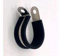 5pcs 304SS Adjustable Hose Pipe Clamps - Durable Rubber Lined P Clips for Cable Mounting and Pipe Connection(25mm)