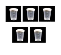 5pcs 30ml Clear Plastic Graduated Measuring Cup with White Lid for Cooking & Baking, Multipurpose Dispensing Measure Beaker Measuring Cup Container
