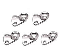 5pcs 316 Stainless Steel Boat Eye Fender Hook, Silver Mini Pad Eye Marine Sailing Boats Accessories (Size: 35mm x 29mm)