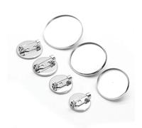 5Pcs 316 Stainless Steel Brooch Clasps Pin Disk Base Blank Cabochon Trays Back Bar for Badge Corsage Tags and Jewelry DIY Making(Rose Gold,Inner Dia 14MM)