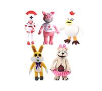 (5pcs) 32cm Dark Deception Plush Toy Cute Hungry The Pig Plush Doll Soft Animal Lucky The Rabbit Horror Game Figure Plushie Gift Toys