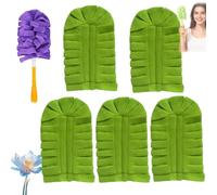 5pcs 360° Electrostatic Duster Refills， The Sustainable Choice For Dust-Free Home, Washable Reusable(Green 5pcs)