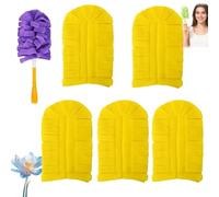 5pcs 360° Electrostatic Duster Refills， The Sustainable Choice For Dust-Free Home, Washable Reusable(Yellow 5pcs)