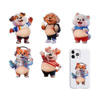 5pcs 3D Belly Stickers - Soft, Cute Squeeze Animal Decals for Kids, Crafts, Planners, Notebooks, Water Bottles, Classroom Rewards, Party Favors
