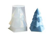 5PCS 3D Christmas Tree Candle Silicone Mold DIY Making Kit Handmade Soap Plaster Resin Baking Tool for Handmade(Clear04)