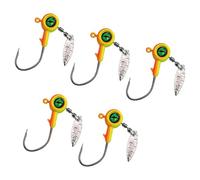 5PCS 3D Eye Fishing Jig Hook Fishing Rotating Sequin Jig Lure Double Lock Triangle Hook Outdoor Fishing Accessories
