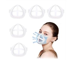 5PCS 3D Face Mask Bracket, Inner Support Frame Mouth Separator Holder, Reusable Silicone Mask Insert for More Breathing Space, Prevent Lipstick Smearing, Comfortable for Daily Wear