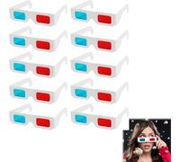 5pcs 3D Glasses Blue Tinted Red Movies Viewing Three-dimensional Paper Props 3D Glasses Game TV DVD Movie Blue Frame Red Video