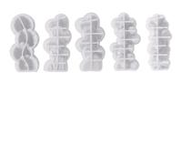 5PCS 3D Love Heart Silicone Candle Mold DIY Aromatherapy Plaster Soap Home Decor Ornament Handmade Making Resin Molds for Candle Making(White07)