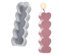 5PCS 3D Love Heart Silicone Candle Mold DIY Aromatherapy Plaster Soap Home Decor Ornament Handmade Making Resin Molds for Candle Making(White06)