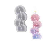 5PCS 3D Love Heart Silicone Candle Mold DIY Aromatherapy Plaster Soap Home Decor Ornament Handmade Making Resin Molds for Making Candles(White03)