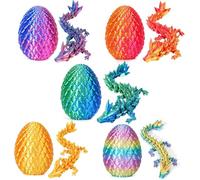 5PCS 3D Printed Dragon Eggs Age 4+ with Dragon Inside Easter Eggs Mini Dragon Egg Set Articulated Dragon Mystery Dragon Egg Fidget Toy Easter Basket Stuffers Surprise 3D Printed Animals Toy Set