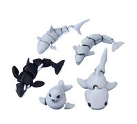 5PCS 3D Printed Sea Animals Toys, 3D Printed Mini Ocean Animals Articulating Flexible Fidget Toys, Cute Animal Figurines Toy for Party Favors Birthday Gifts Desk Pets Office Home Decor