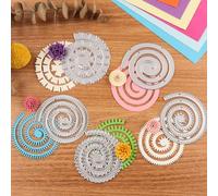 5PCS 3D Spiral Flowers Dies for Card Making,3D Metal Cutting Dies for Scrapbooking Craft,Layering Rose Daisy Flowers Garland Wedding Cut Stencils Blossom Screw Flower Die Cuts Metal Embossing Stencil