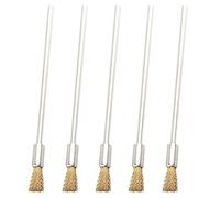 5Pcs 3mm Shank Brass Copper Wire Cleaning Brushes Pen Style Brush Rust Paint Removal Tool, 100mm Cleaner Brush