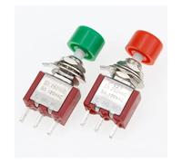 5Pcs 3Pin C-NO-NC 6mm Momentary Automatic Push Button Switch ON-(ON) 2A 250VAC/5A 120VAC Toggle Switches IDGTTLDF(Green)