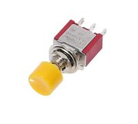 5Pcs 3Pin C-NO-NC 6mm Momentary Automatic Push Button Switch ON-(ON) 2A 250VAC/5A 120VAC Toggle Switches IDGTTLDF(Yellow)