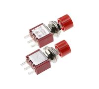 5PCS 3Pin C-NO-NC 6MM Tiny Small Momentary Automatic return Push Button Switch ON-(ON) 2A 250VAC/5A 120VAC(Red)