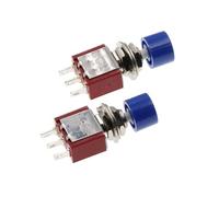 5PCS 3Pin C-NO-NC 6MM Tiny Small Momentary Automatic return Push Button Switch ON-(ON) 2A 250VAC/5A 120VAC(Blue)