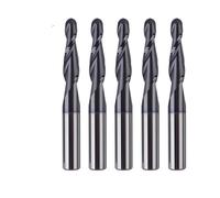 5pcs 4 6mm Shank 2 Flutes Carbide Solid Taper Ball Nose CNC Engraving Cutter End Mill For Wood And Metal(5PCS-R0.5-20-D6)