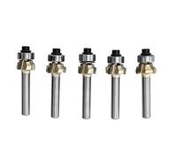 5PCS 4 Flute Corner Round Router Bit Set, Forming Router Bit, R1 R1.5 R2 R2.5 R3 Radius Woodworking Cutter with 1/4 Inch Shank for CNC Router and Handheld Router